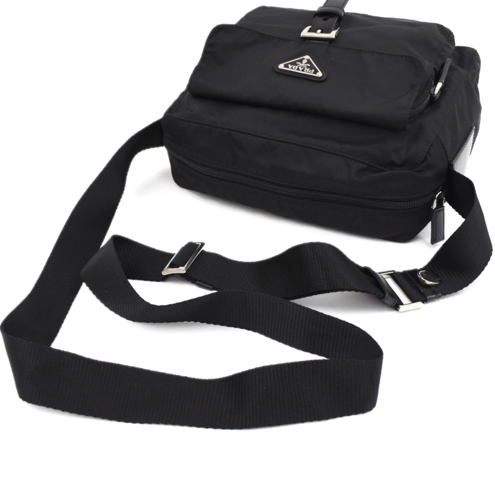 Prada Triangular Logo Nylon Leather Shoulder Bag … - image 7